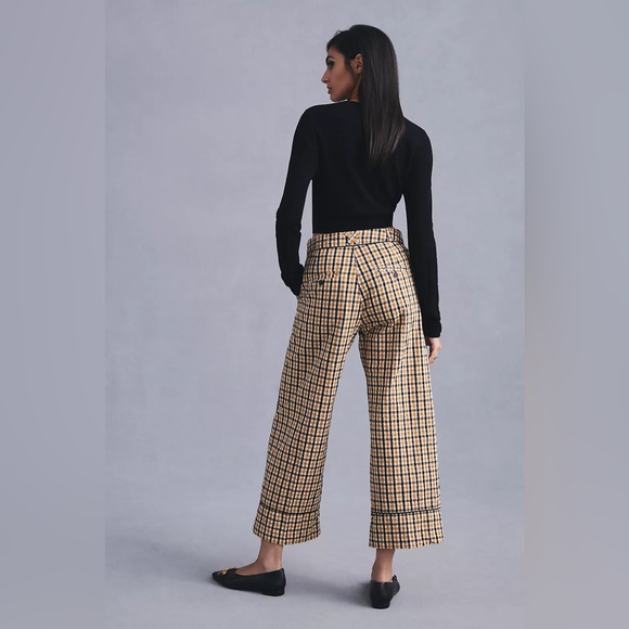 Maeve High-Rise Seersucker Wide Leg Plaid Trousers Size 12 by Anthropologie - Picture 11 of 11